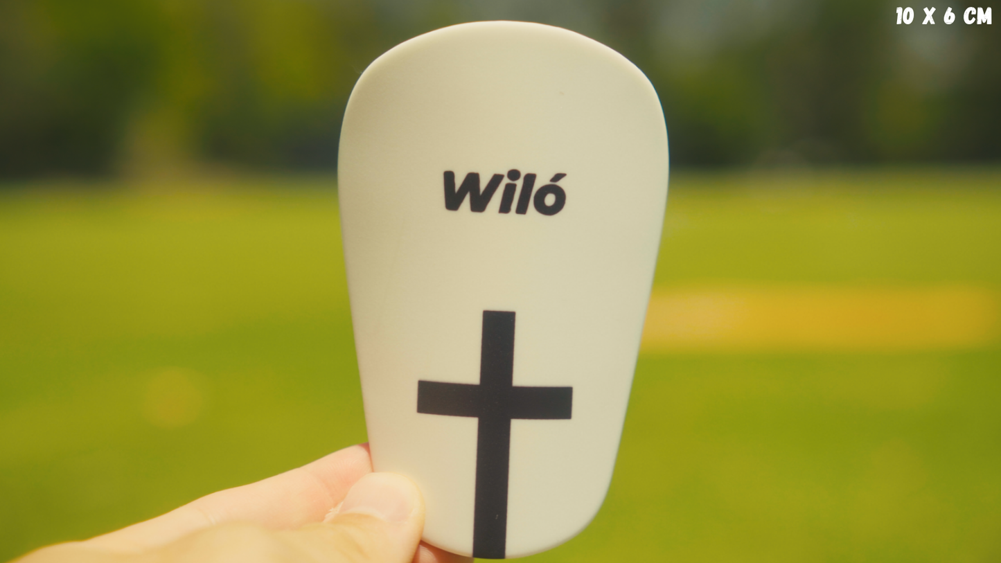 Wiló Mini Shin Pads With Cross - White